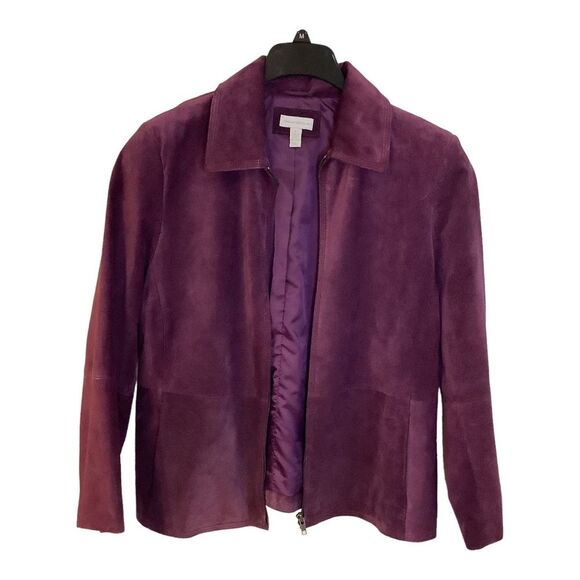 Charter Club Vintage Purple Suede Lined Jacket Size‎ Large EUC - Picture 8 of 10